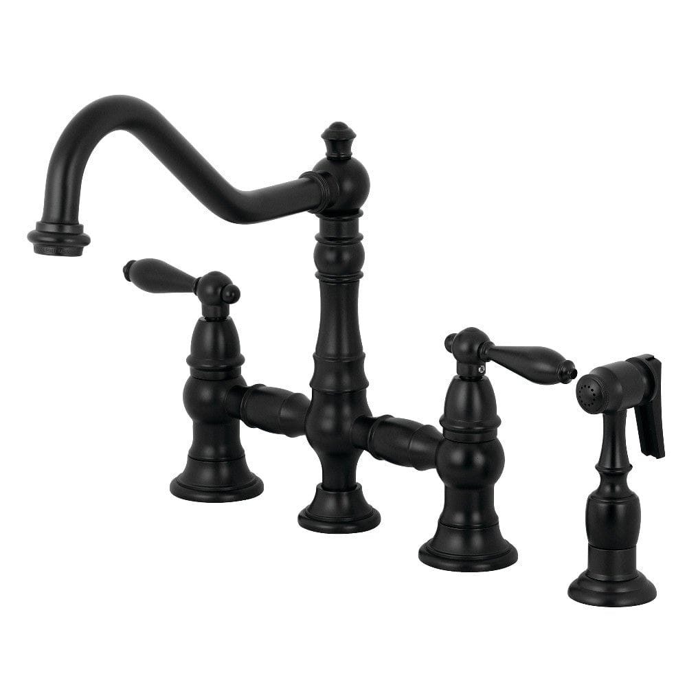 Vazen Bridge Kitchen Faucet with Brass Sprayer