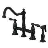 Vazen Bridge Kitchen Faucet with Brass Sprayer