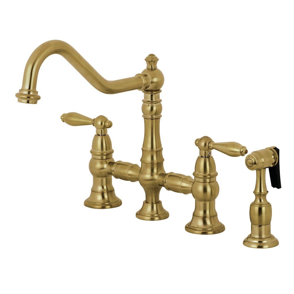 Vazen Bridge Kitchen Faucet with Brass Sprayer