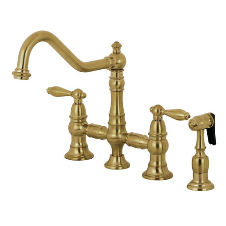 Vazen Bridge Kitchen Faucet with Brass Sprayer