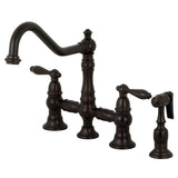 Vazen Bridge Kitchen Faucet with Brass Sprayer