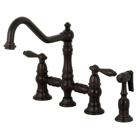 Vazen Bridge Kitchen Faucet with Brass Sprayer