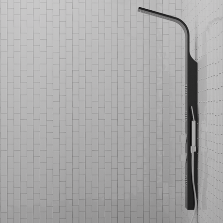 Velva Thermostatic Shower Panel with Hand Shower - Black Finish