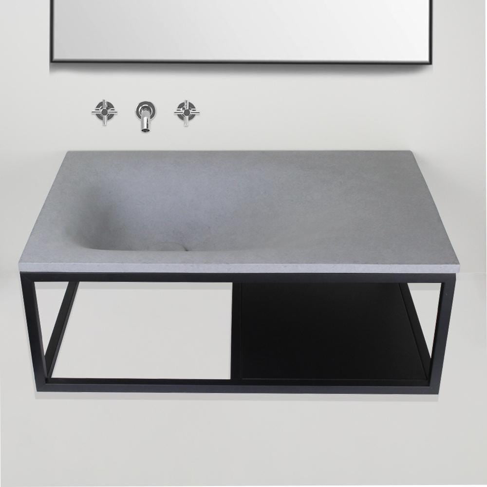 Waterloo Cast Concrete Wall-Mount Sink - Light Gray