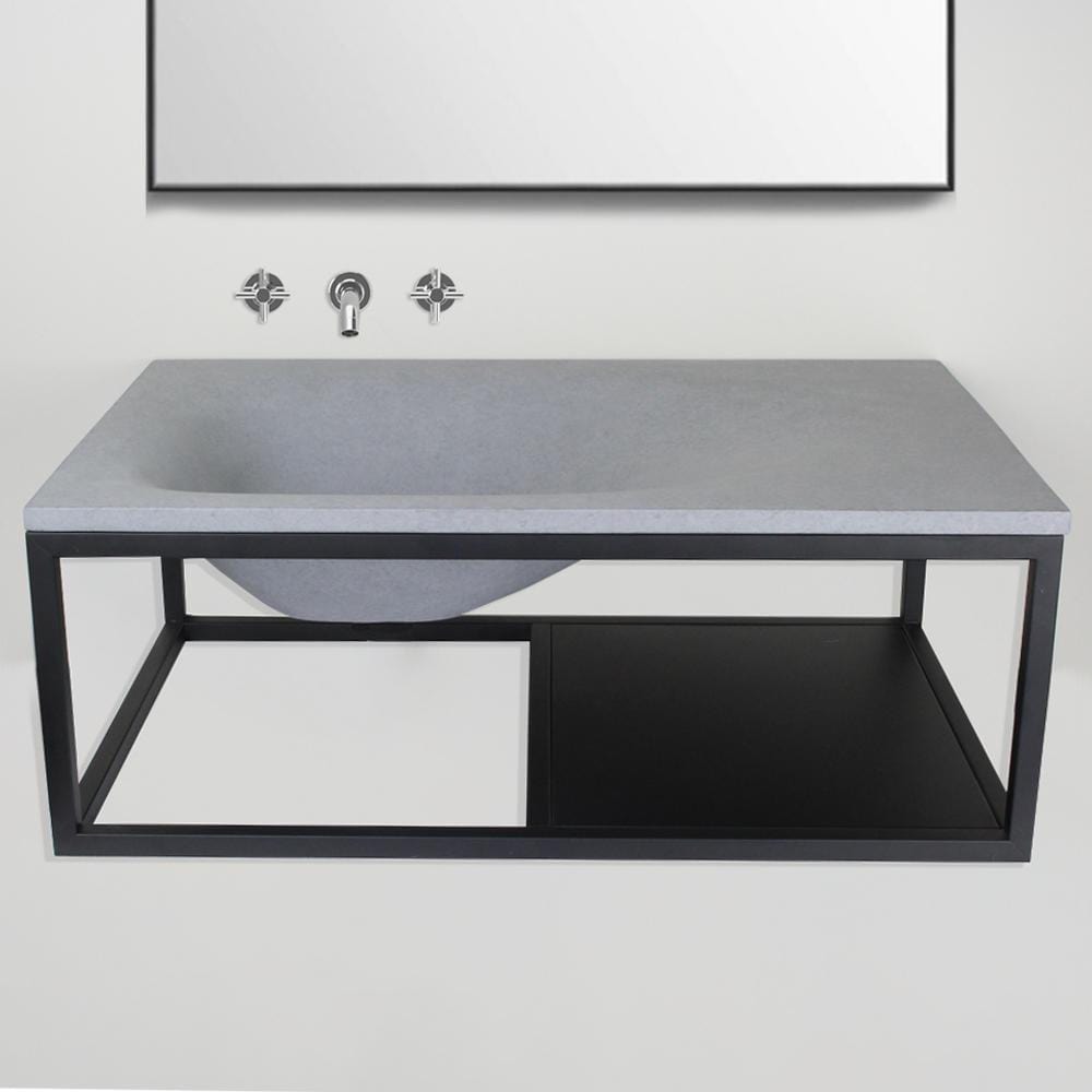 Waterloo Cast Concrete Wall-Mount Sink - Light Gray