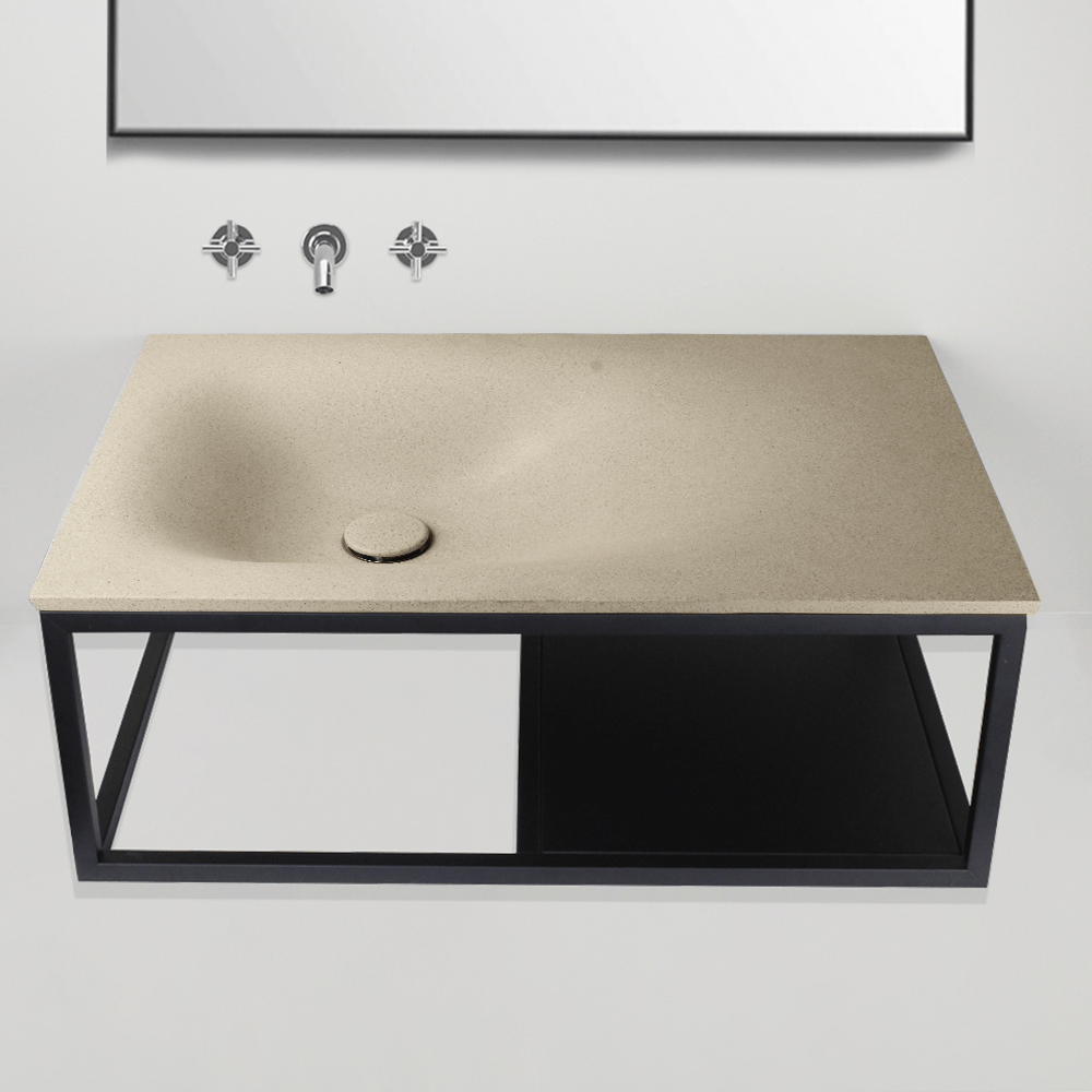 Waterloo Cast Concrete Wall-Mount Sink - Sandstone