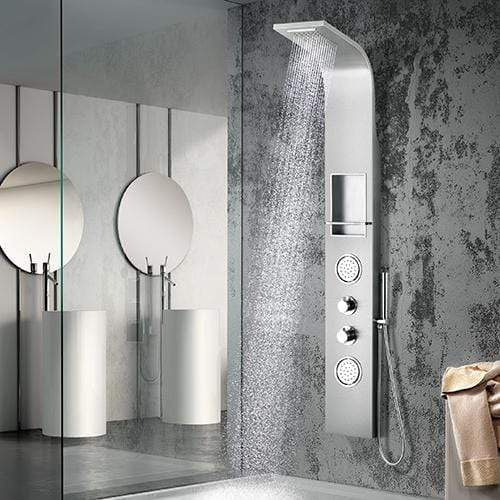Weybun Thermostatic Stainless Steel Shower Panel with Hand Shower