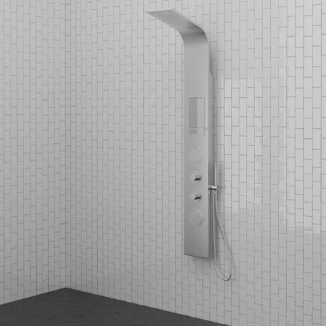 Weybun Thermostatic Stainless Steel Shower Panel with Hand Shower