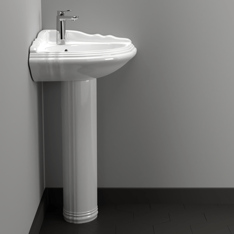 Yakima Vitreous China Corner Pedestal Sink