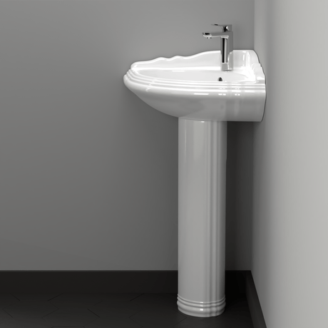 Yakima Vitreous China Corner Pedestal Sink